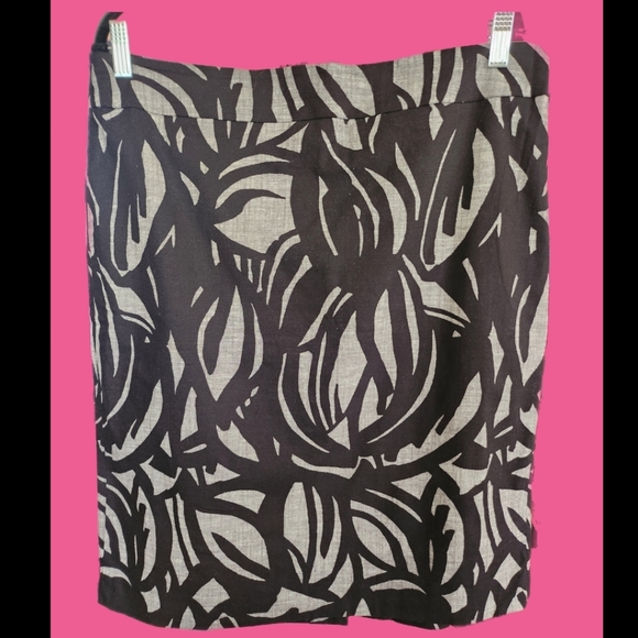 ANN TAYLOR GRAY & BLACK ABSTRACT PRINT PENCIL SKIRT SIZE 14 - Picture 2 of 4